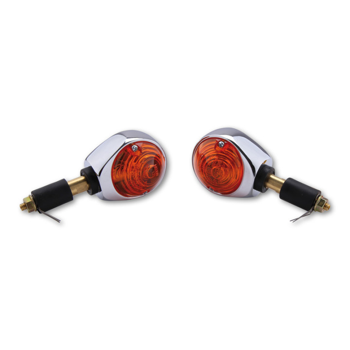 Clignotant de guidon Highsider smart Ochsenauge homologué - verre orange - la paire 202-268