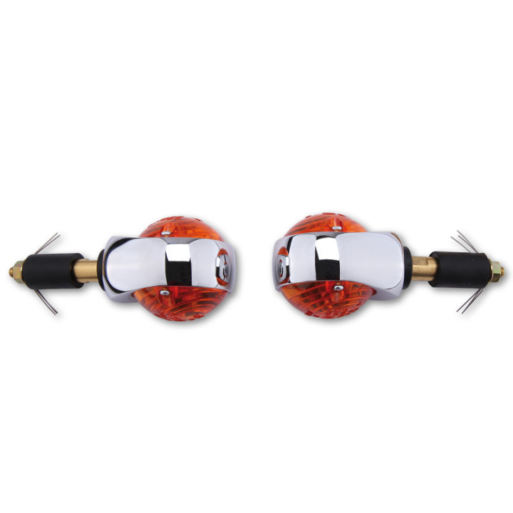 Clignotant de guidon Highsider smart Ochsenauge homologué - verre orange - la paire 202-268