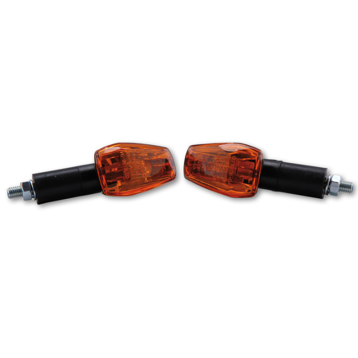 Highsider smart IMOLA 1 Bulb Mini Indicator Body Black / Lens Orange (Pair), Front & Rear YG-9013-L-BK