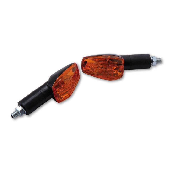 Highsider smart IMOLA 1 Bulb Mini Indicator Body Black / Lens Orange (Pair), Front & Rear YG-9013-L-BK