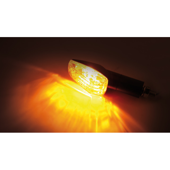 Highsider smart IMOLA 1 Bulb Mini Indicator Body Black / Lens Orange (Pair), Front & Rear YG-9013-L-BK