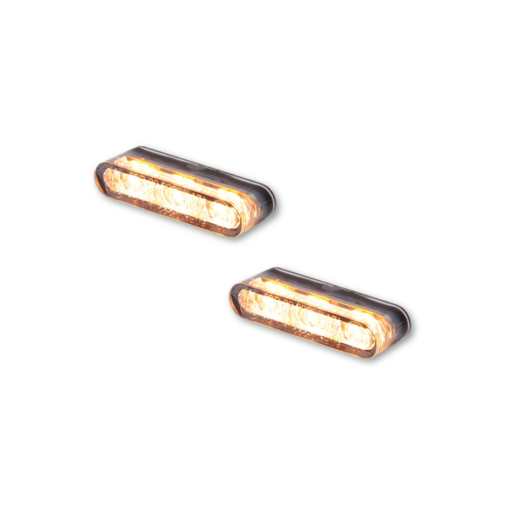 Clignotant/feu de position LED Highsider pro Star-MX1 Pro Module 2en1 homologué - verre fumé - la paire