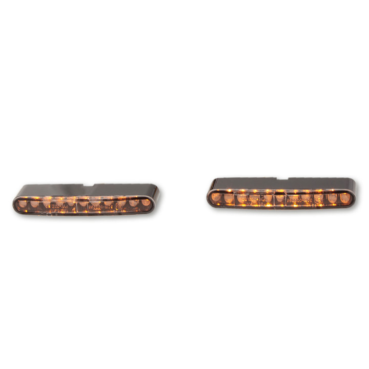 Clignotant intégré LED Highsider pro - Stripe - noir/translucide - homologué E - la paire