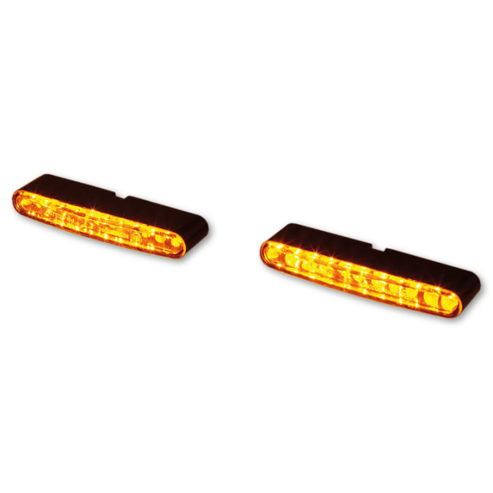 Clignotant intégré LED Highsider pro - Stripe - noir/translucide - homologué E - la paire