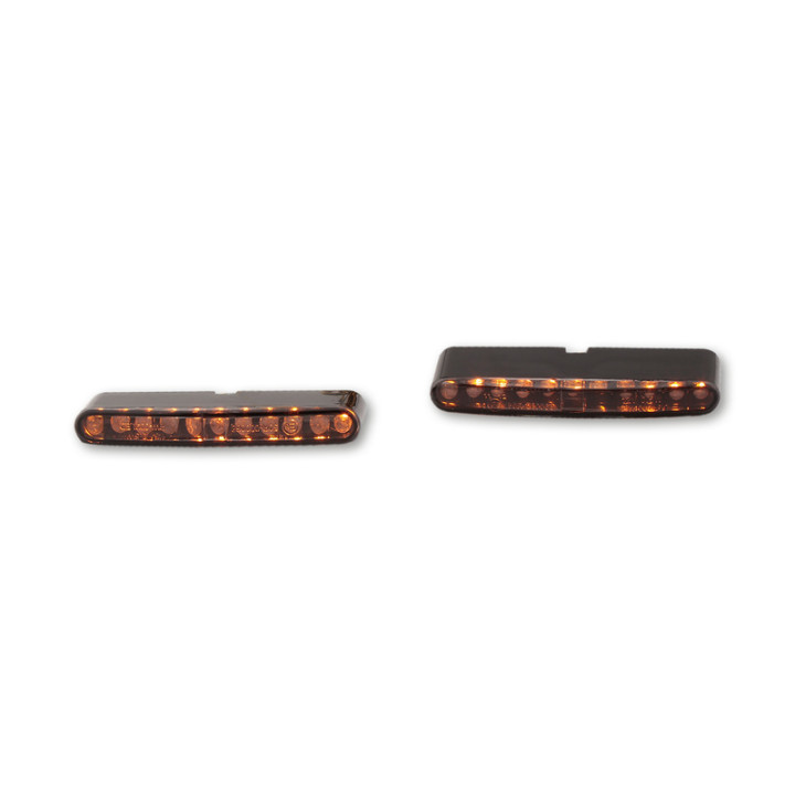 Clignotant intégré LED Highsider pro - Stripe - noir/fumé - homologué E - la paire
