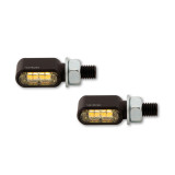 Clignotants/feux de position LED Highsider pro - Little Bronx - noir/fumé - 2en1 - usiné CNC - homologué E - la paire
