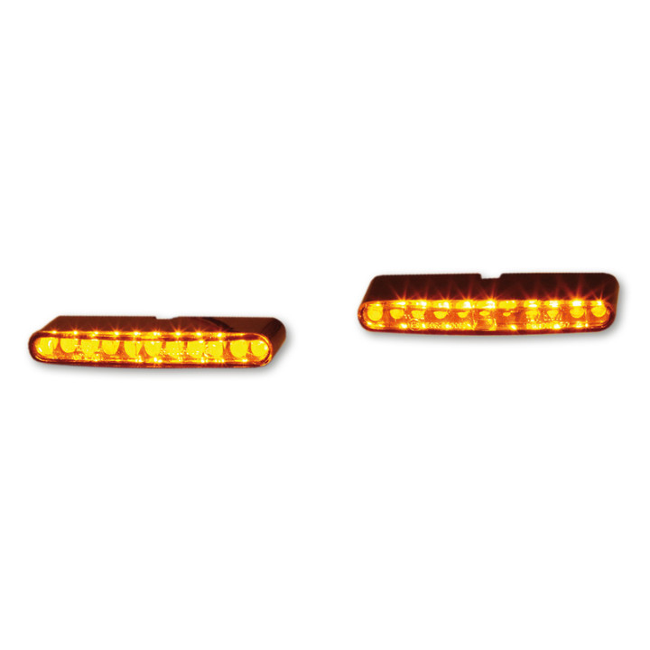Clignotant intégré LED Highsider pro - Stripe - noir/fumé - homologué E - la paire