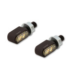 Clignotants/feux de position LED Highsider pro - Little Bronx - noir/fumé - 2en1 - usiné CNC - homologué E - la paire