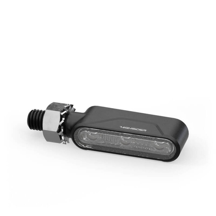 Clignotants LED + feu stop et feu de position Highsider pro Ventura-Trek pour embout de guidon 3en1 – noir mat – la paire