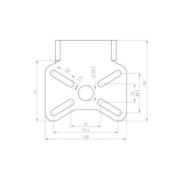 Support de plaque universel Highsider pro Akron-RS 280-208HP