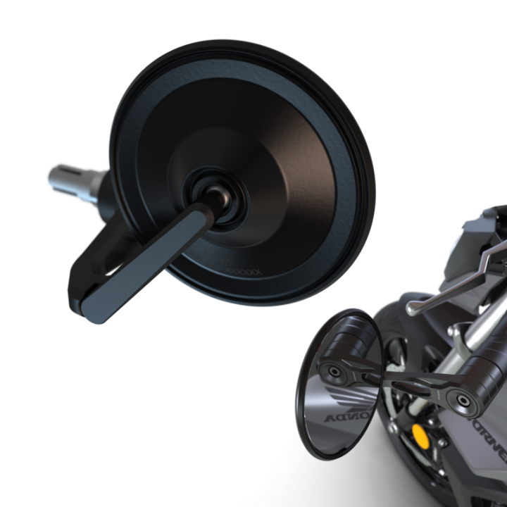 Rétroviseur d'embout de guidon Highsider smart Circula-S Force-Evo – noir – à l'unité