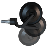 Rétroviseur d'embout de guidon Highsider smart Circula-S Force-Evo – noir – à l'unité