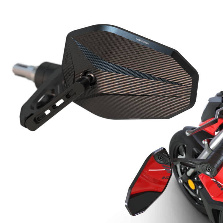 Rétroviseur d'embout de guidon Highsider pro Victory-X Force-Evo – noir – à l'unité