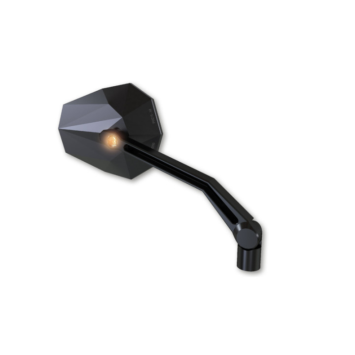 Rétroviseur de guidon Highsider pro Stealth -X2 avec clignotants LED - noir - la paire