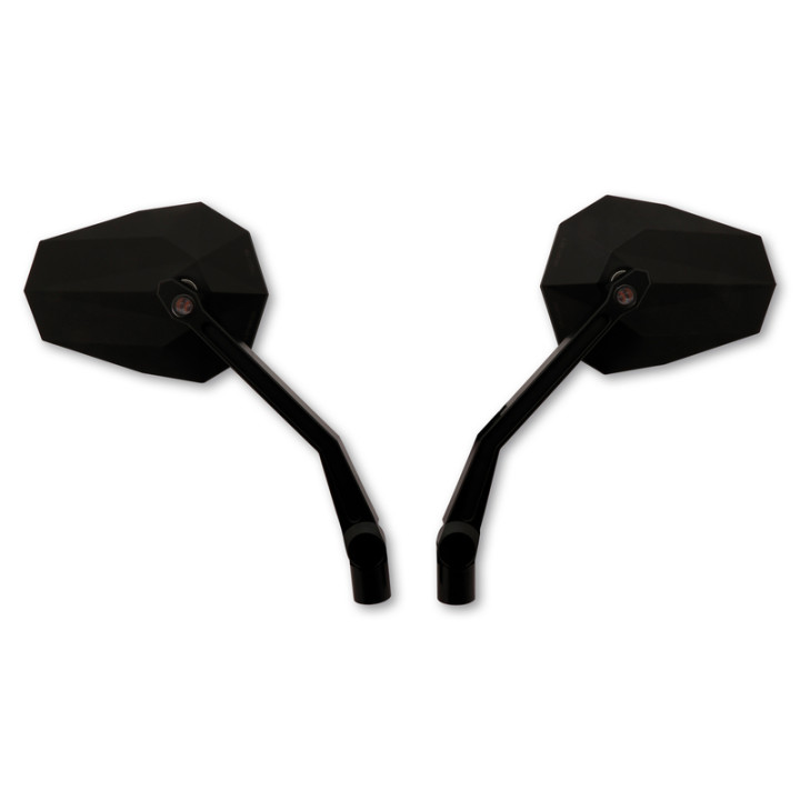 Rétroviseur de guidon Highsider pro Stealth -X2 avec clignotants LED - noir - la paire