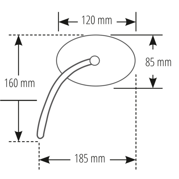 Rétroviseur de carénage Highsider smart Straight - noir