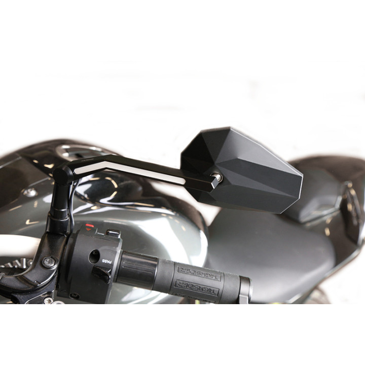Rétroviseur de guidon Highsider pro Stealth -X3 avec feux de position LED - noir - la paire