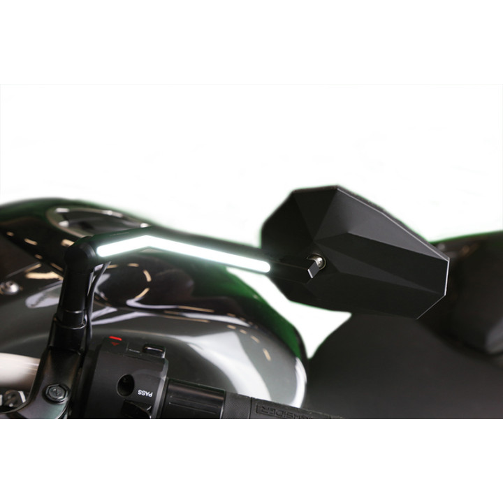 Rétroviseur de guidon Highsider pro Stealth -X3 avec feux de position LED - noir - la paire