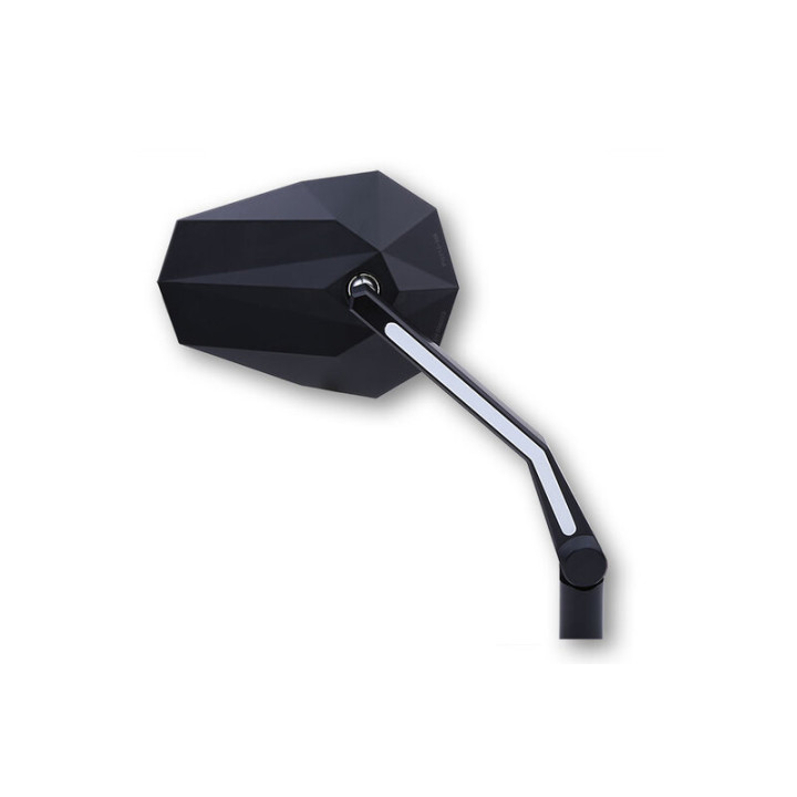 Rétroviseur de guidon Highsider pro Stealth -X3 avec feux de position LED - noir - la paire