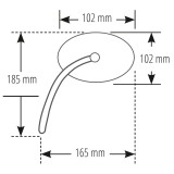 Rétroviseur de guidon Highsider pro Montana-Blast XL – noir mat – à l'unité