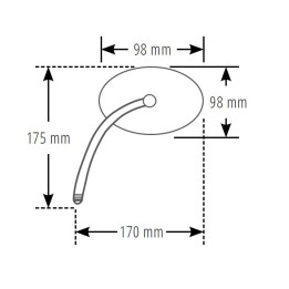 Rétroviseur de guidon Highsider pro Conero long – noir – à l'unité