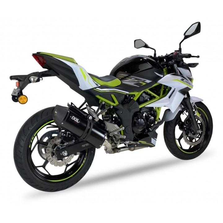 Silencieux IXIL Hexoval Xtrem inox noir / alu noir - Kawasaki Z125/Ninja 125 - OK7037VSEB