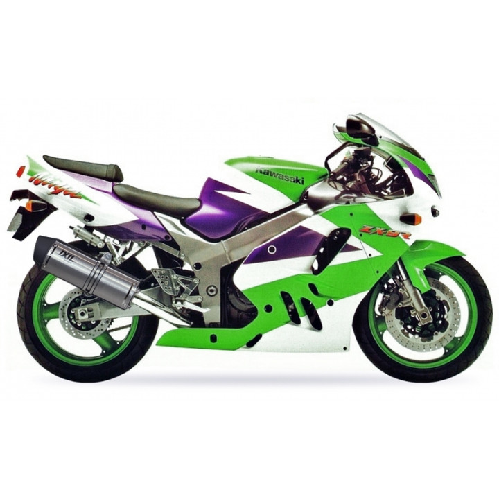 Silencieux IXIL Hexoval Xtrem inox / alu noir - Kawasaki ZX-9R Ninja - OK7083VSE