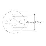 Douille à créneaux JMP pour colonne de direction Øint.23mm/Øext.31mm 4 crans Ducati