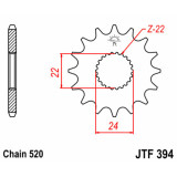 Kit chaîne JT/JT 520HDS 15/45 standard - couronne standard 3070377