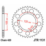 Kit chaîne JT 420 HDR - 111/62-140 - Couronne acier standard