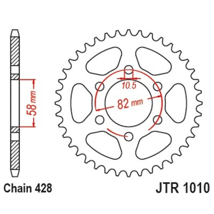 Kit chaîne JT/JT 428HDR 15/37 standard - couronne standard