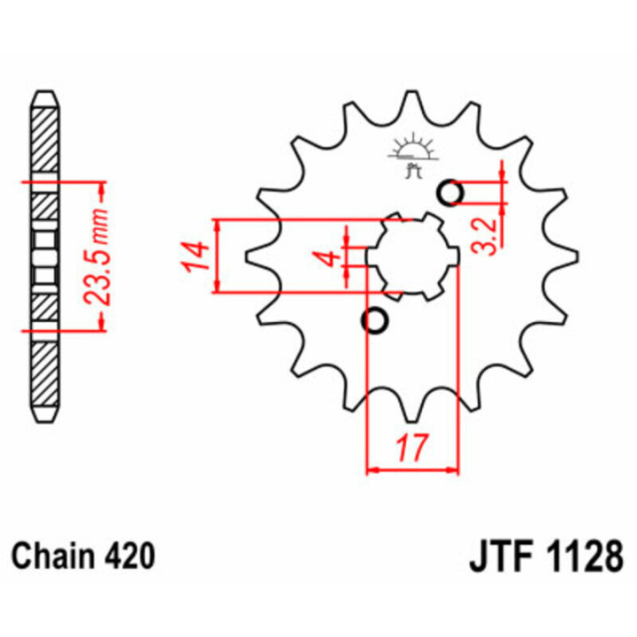 Kit chaîne JT/JT 420HDR 11/53 - couronne standard 3065293 achat en ligne