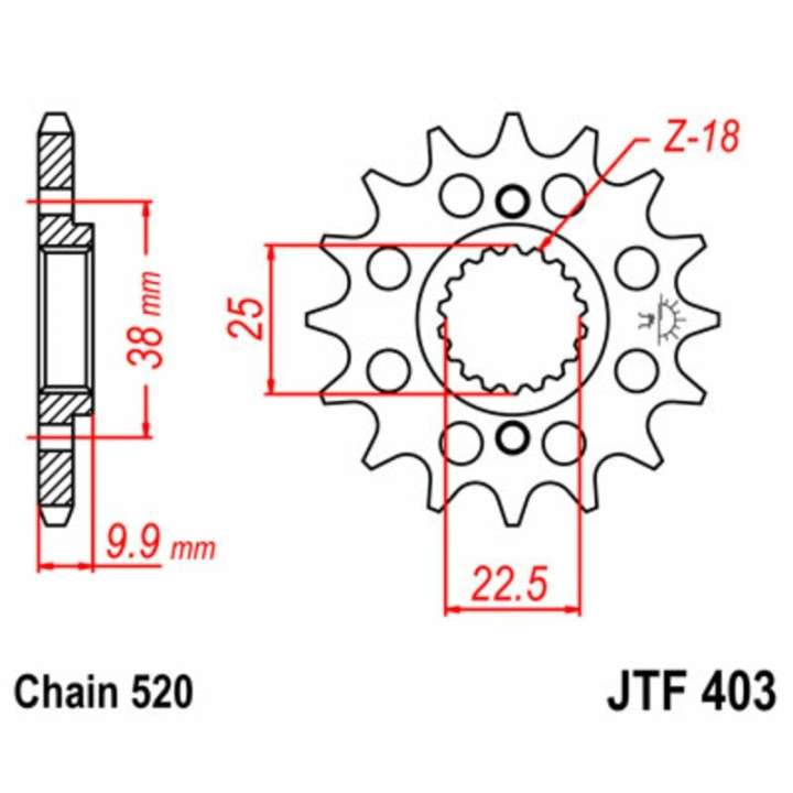 Kit chaîne JT 520HDS 15/53 super-renforcée - couronne ultra-light anti-boue