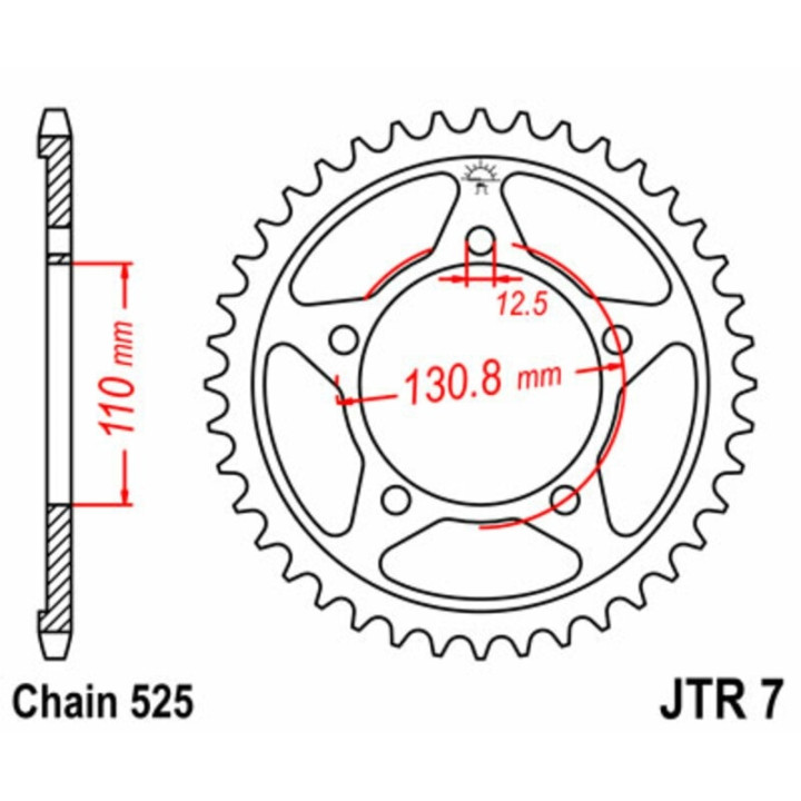 Kit chaîne JT 525Z3 17/45 super-renforcée - couronne standard