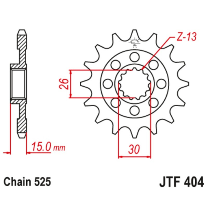 Kit chaîne JT 525Z3 17/45 super-renforcée - couronne standard