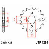 Kit chaîne JT 428HDR 15/51 renforcée - couronne standard