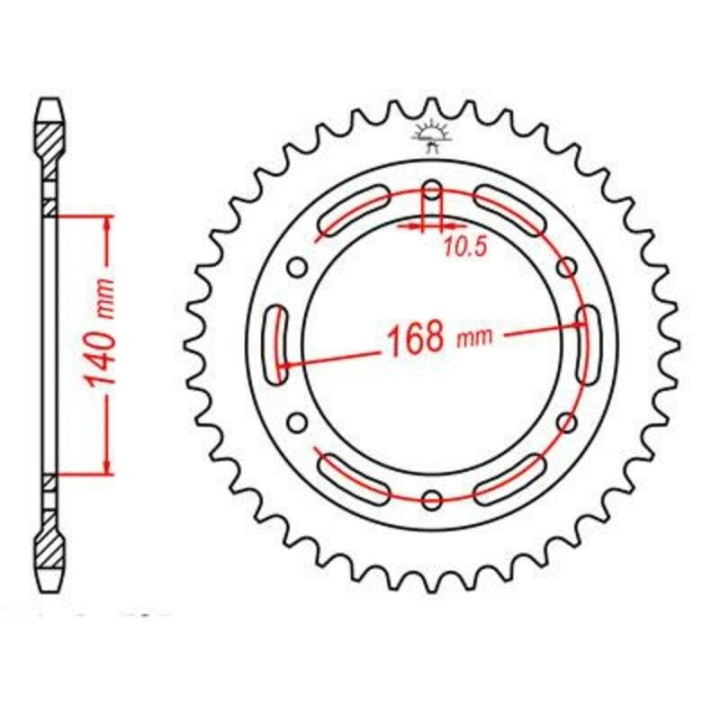 Kit chaîne JT 525Z3 17/42 super-renforcée - couronne standard