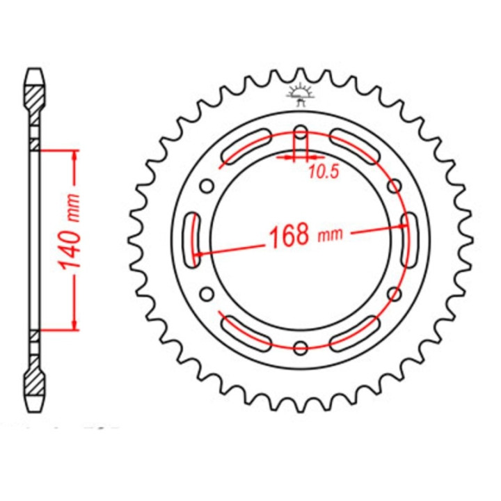 Kit chaîne JT 525Z3 17/42 super-renforcée - couronne standard