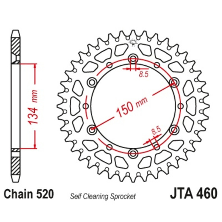 Kit chaîne JT 520HDS 12/48 super-renforcée - couronne ultra-light anti-boue
