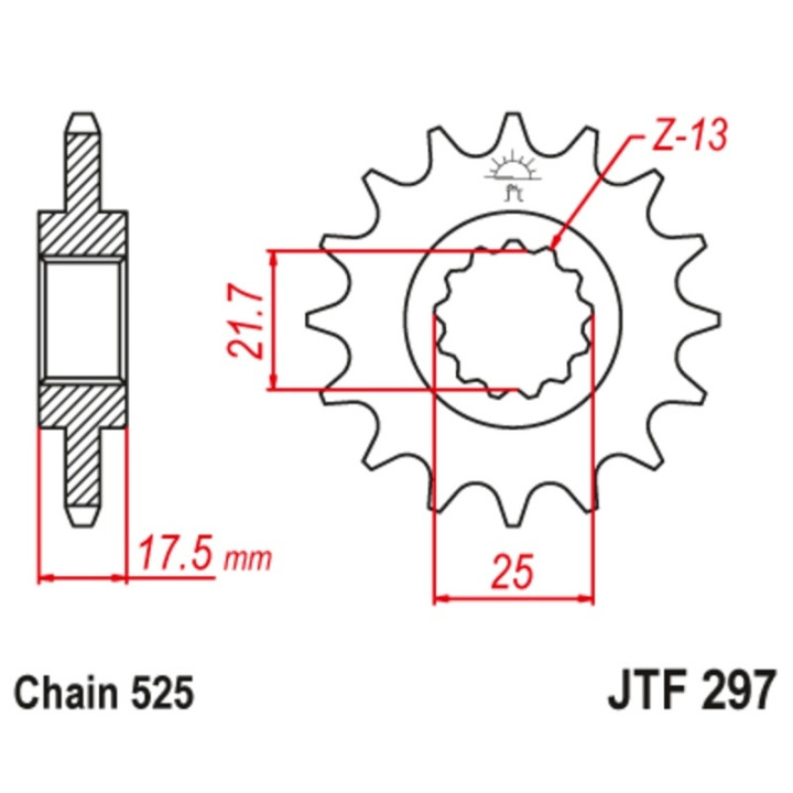 Kit chaîne JT 530Z3 15/40 super-renforcée - couronne standard