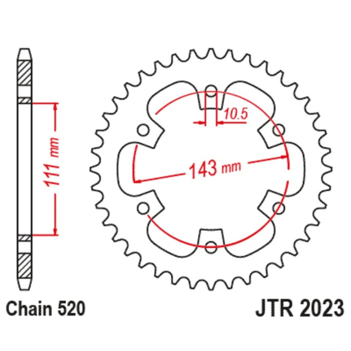 Kit chaîne JT/JT 520HDS 15/42 standard - couronne standard