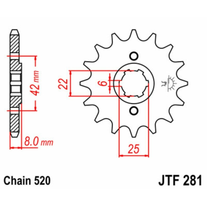 Kit chaîne JT/JT 520X1R3 14/48 standard - couronne anti-boue