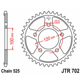 Kit chaîne JT/JT 525Z3 16/40 super renforcé - couronne standard