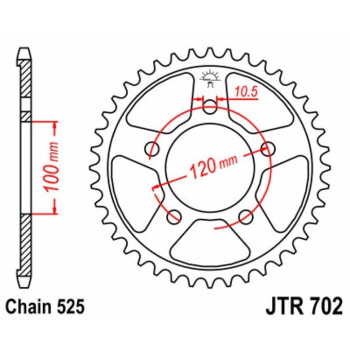 Kit chaîne JT/JT 525Z3 16/40 super renforcé - couronne standard