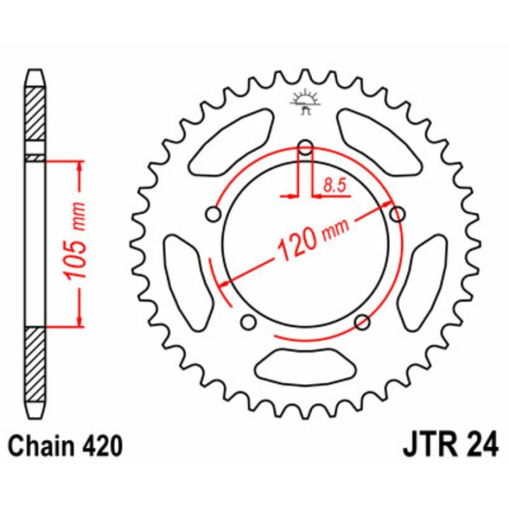 Kit chaîne JT 420HDR (12-51-126) | Oxmoto