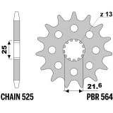 Kit chaîne JT/PBR 525Z3 17/41 super renforcé - couronne standard