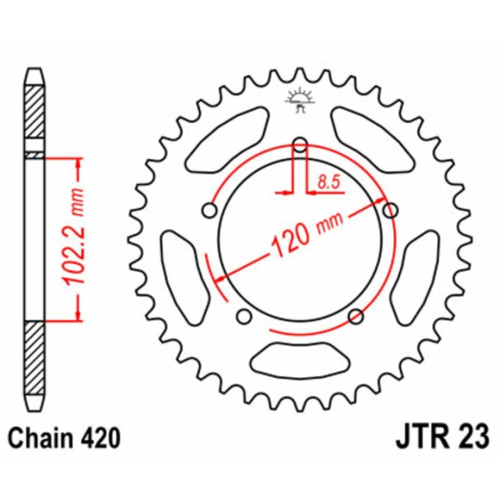 Kit chaîne JT 420HDR (11-47-124) | Oxmoto
