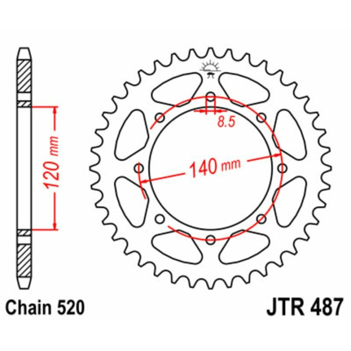 Kit chaîne JT/JT 520X1R3 16/44 standard - couronne standard