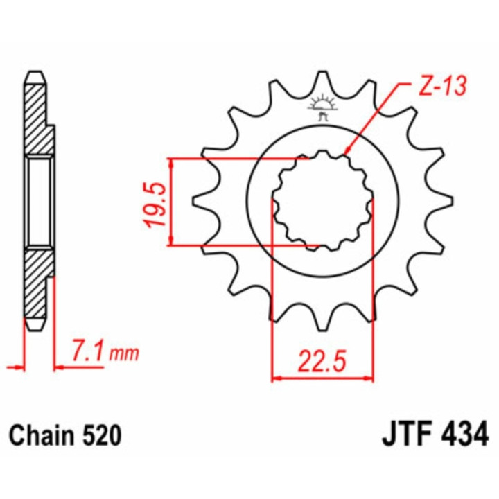 Kit chaîne JT/JT 520X1R3 16/44 standard - couronne standard