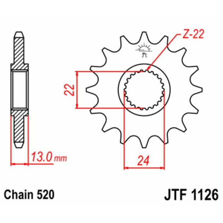 Kit chaîne JT/JT 520X1R3 16/49 standard - couronne standard